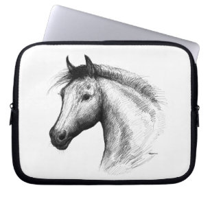Protection Pour Ordinateur Portable Horse : White