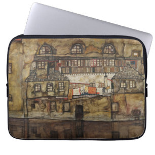 Protection Pour Ordinateur Portable House Wall on River par Egon Schiele