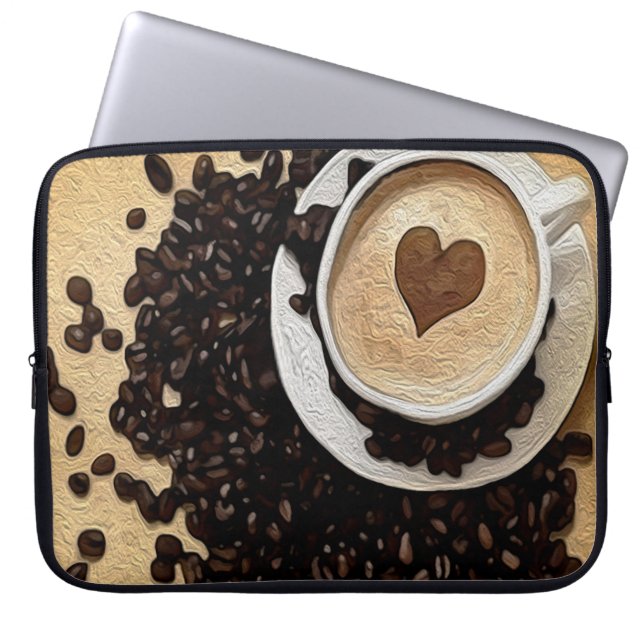 Protection Pour Ordinateur Portable I café de coeur (Devant)