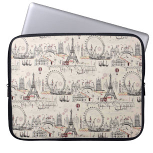 Protection Pour Ordinateur Portable Images d'Europe noires et blanches vintages