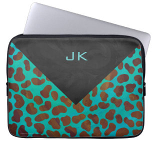 Protection Pour Ordinateur Portable Impression Brown et Turquoise dalmate