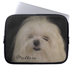 Protection Pour Ordinateur Portable Je ne fais pas Top Knots Maltese Neoprène Sleeve 1