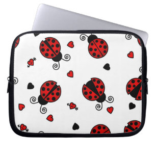Protection Pour Ordinateur Portable L'amour mignon branche les coccinelles rouges