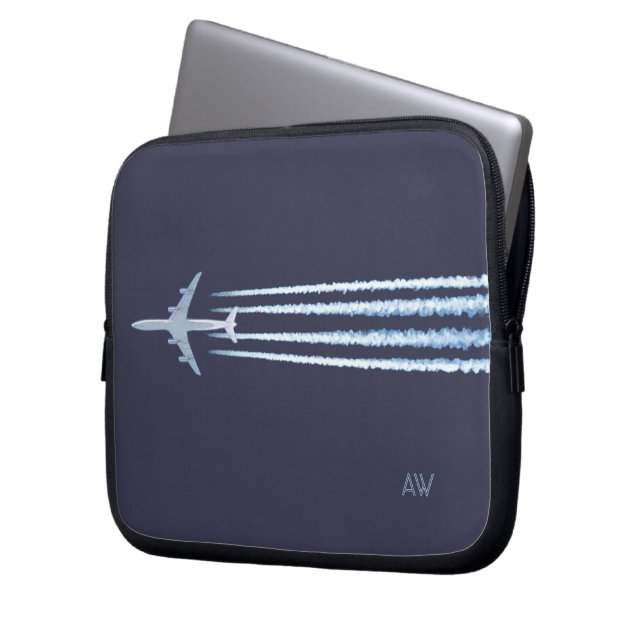 Protection Pour Ordinateur Portable L'avion contrôle (ou sans) votre texte (devant gauche)