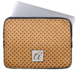 Protection Pour Ordinateur Portable Le rotin jaune tissé sur mesure Brown avec un mon