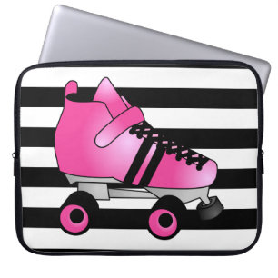 Protection Pour Ordinateur Portable Le rouleau Derby patine rose et noir