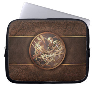 Protection Pour Ordinateur Portable le steampunk élégant embraye le brun d'or