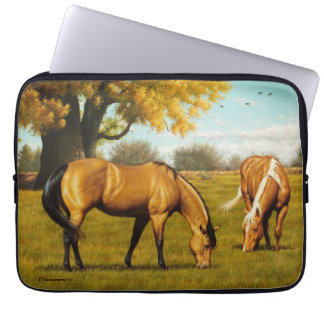 Protection Pour Ordinateur Portable Les chevaux avec la chute colore la couverture du