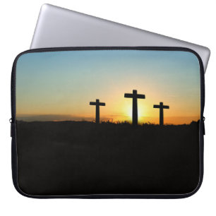 Protection Pour Ordinateur Portable Les croix de crucifixion au coucher du soleil