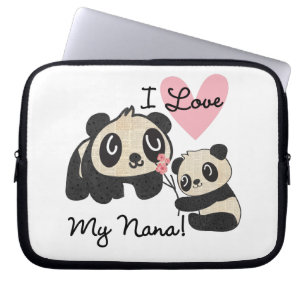 Protection Pour Ordinateur Portable Les pandas I aiment ma Nana