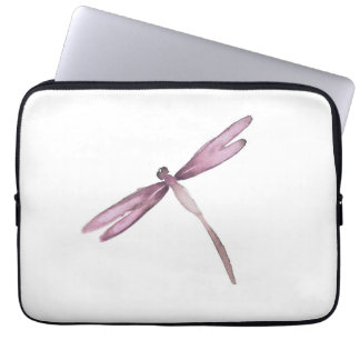 Protection Pour Ordinateur Portable Libellules blanches pourpres de douille