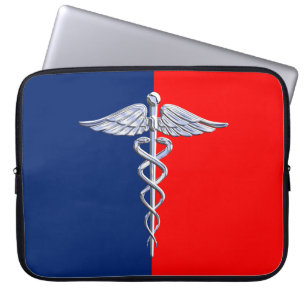 Protection Pour Ordinateur Portable Ligue Médicale de symbole de caducée élégant