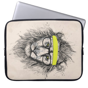 Protection Pour Ordinateur Portable Lion de hippie (fond clair)