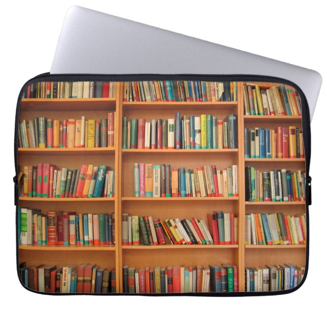 Protection Pour Ordinateur Portable Livres sur Arrière - plan de bibliothèque (Devant)