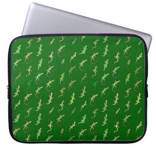 Protection Pour Ordinateur Portable Lizards et Geckos, sur le vert du pin