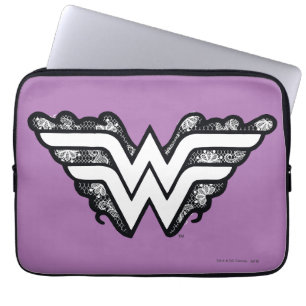 Protection Pour Ordinateur Portable Logo de la dentelle noire de Wondoman