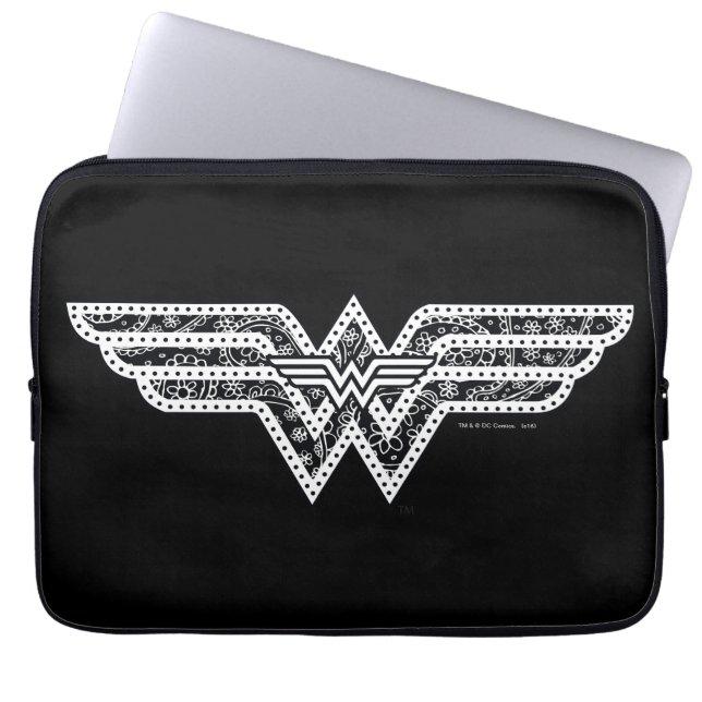 Protection Pour Ordinateur Portable Logo Wonder Woman Paisley (Devant)