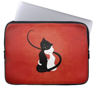Protection Pour Ordinateur Portable Love Cats mignon rouge