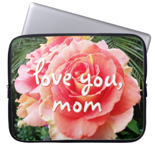 Protection Pour Ordinateur Portable Love You Mom Citer Soft Rose Gros plan Photo