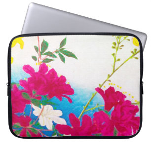 Protection Pour Ordinateur Portable Lys japonais - magenta, bleu jaune