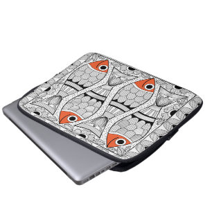 Protection Pour Ordinateur Portable Madhubani 4 poissons