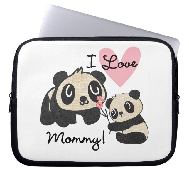 Protection Pour Ordinateur Portable Maman d'amour des pandas I (Devant)