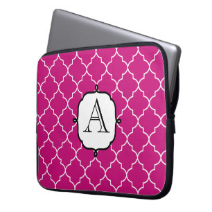 Protection Pour Ordinateur Portable Manche Portable Monogramme rose brillant