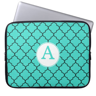 Protection Pour Ordinateur Portable Manche pour ordinateur portable Turquoise Monogram