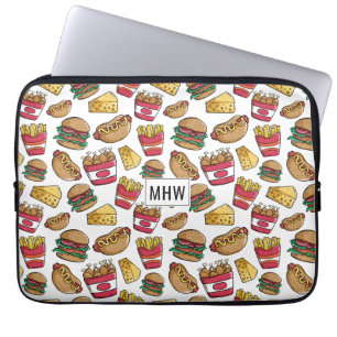 Protection Pour Ordinateur Portable Manches monogrammes personnalisées Fast Food