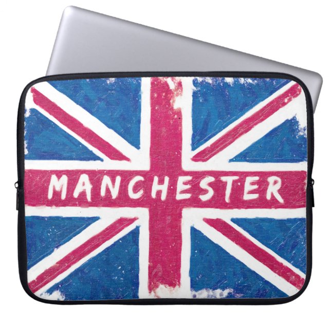Protection Pour Ordinateur Portable Manchester - drapeau britannique vintage d'Union (Devant)