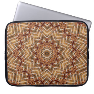 Protection Pour Ordinateur Portable Mandala de l'étoile kaléidoscope motif ambre
