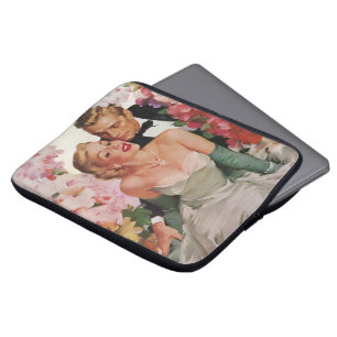 Protection Pour Ordinateur Portable Mariage Vintage, Jeunes Mariés Rétro Mariée et Mar