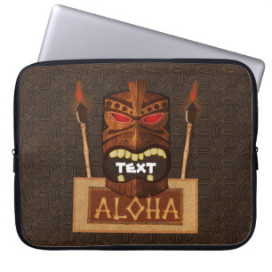 Protection Pour Ordinateur Portable Masque Tiki en Bois Vintage Rétro ALOHA Hawaïen