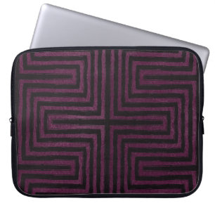Protection Pour Ordinateur Portable Maze noir Africain imprimé en cuir violet look