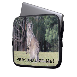 Protection Pour Ordinateur Portable Mère Kangaroo avec bébé Joey dans sa poche