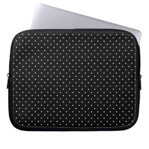 Protection Pour Ordinateur Portable Mini pois dans la personnaliser noire et blanche