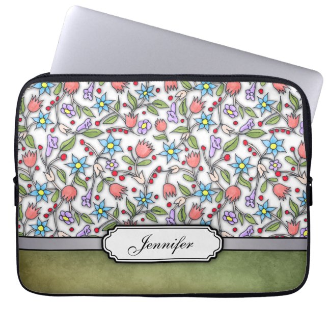 Protection Pour Ordinateur Portable Modèle floral fillette (Devant)