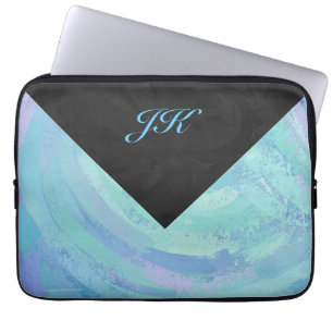 Protection Pour Ordinateur Portable Monogramme bleu glacier
