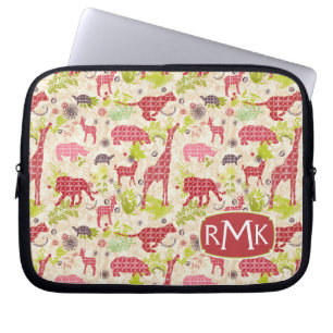 Protection Pour Ordinateur Portable Monogramme du paradis   de jungle