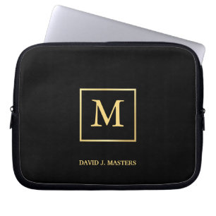 Protection Pour Ordinateur Portable Monogramme - peau d'entreprise exécutive de