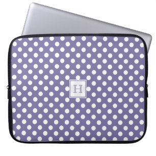 Protection Pour Ordinateur Portable MonogramPurple avec la douille blanche
