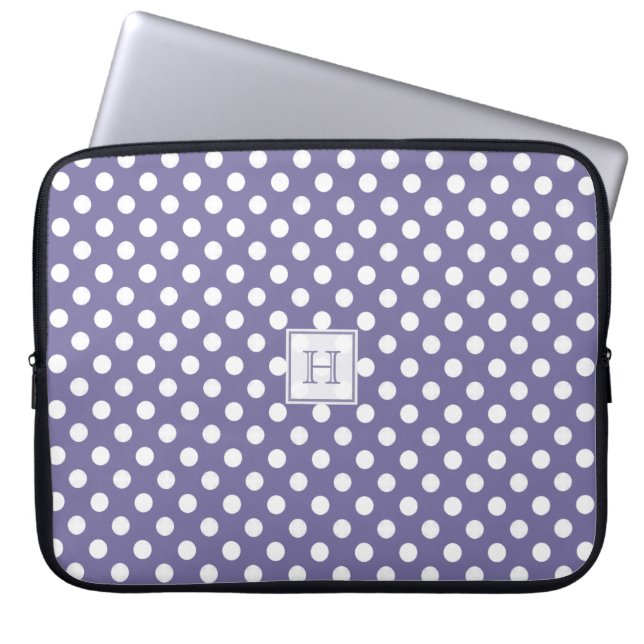 Protection Pour Ordinateur Portable MonogramPurple avec la douille blanche (Devant)
