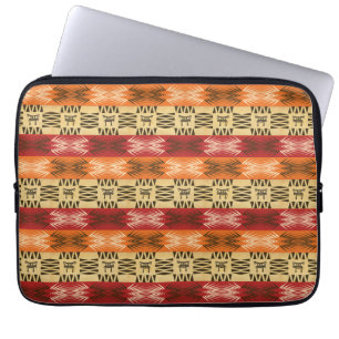 Protection Pour Ordinateur Portable motif africain ethnique de rayures avec simbols.