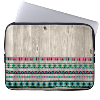 Protection Pour Ordinateur Portable Motif aztèque moderne sur le bois