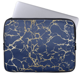 Protection Pour Ordinateur Portable Motif chic de marbre de feuille d'or de faux de