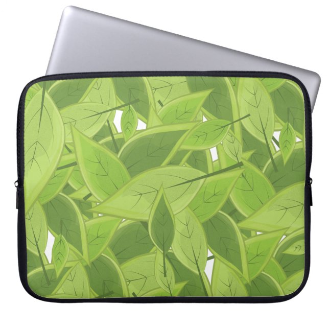 Protection Pour Ordinateur Portable Motif de feuilles vertes (Devant)