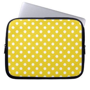 Protection Pour Ordinateur Portable Motif de point jaune citron de polka