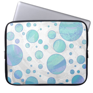 Protection Pour Ordinateur Portable Motif de point Polka bleu Glacier