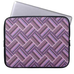 Protection Pour Ordinateur Portable Motif de tissage diagonale rayures mauve