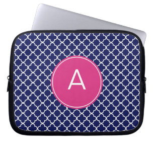 Protection Pour Ordinateur Portable Motif décoré d'un monogramme de Quatrefoil